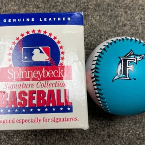 VINTAGE SPINNEYBECK COOPERTOWN COLLECTION FL MARLINS SOUVENIR BASEBALL W/BOX