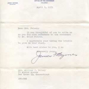 James F. Byrnes US Secretary of State Supreme Court Justice Signed Autograph TSL