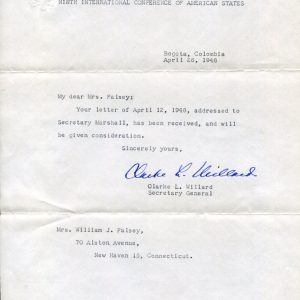 Clarke L. Willard Bretton Woods Conference US Departme Of State Signed Autograph