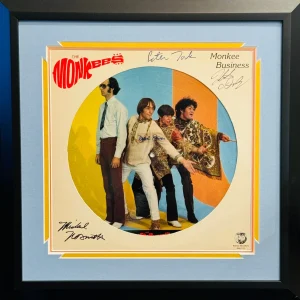 THE MONKEES PETER TORK DAVY JONES NESMITH DOLENZ Signed Framed Picture Disc JSA