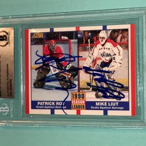 PATRICK ROY & MIKE LIUT LL Signed 1990-91 SCORE Card #354 Beckett BAS