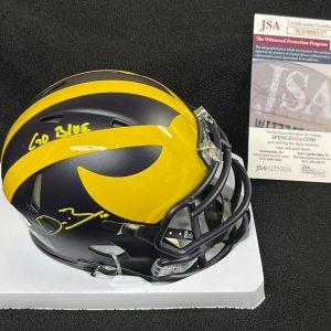Devin Bush Signed & Inscribed Michigan Wolverines Mini Helmet JSA COA