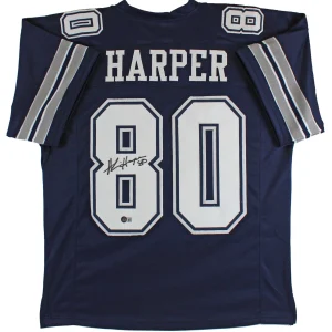 Alvin Harper Authentic Signed Navy Blue Pro Style Jersey BAS Witnessed