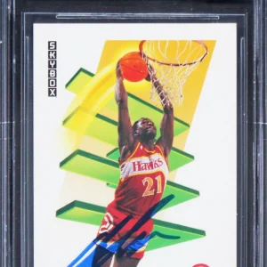 Hawks Dominique Wilkins Authentic Signed 1991 Skybox #10 Card Auto 10! BAS Slab