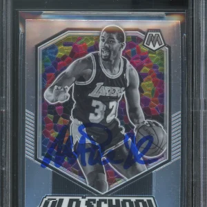 Magic Johnson Signed 2019 Panini Mosaic Old School #16 Card Auto 10 BAS Slabbed