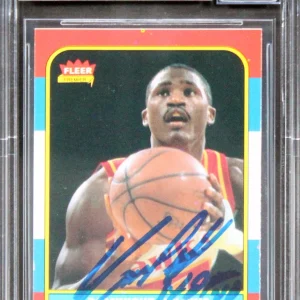 Hawks Dominique Wilkins "HOF" Signed 1986 Fleer #121 RC Card Auto 10! BAS Slab 3