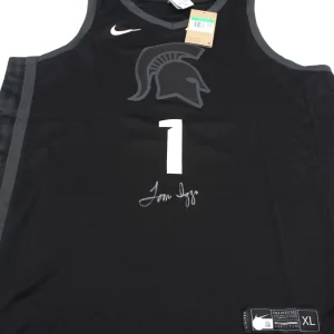 Tom Izzo Signed Michigan State Spartans Basketball Jersey w/Beckett COA BP89955