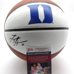 Trajan Langdon Signed Duke Blue Devils Logo Basketball w/JSA COA AX28837