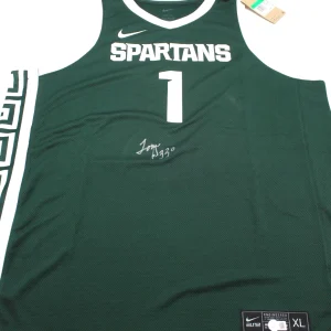 Tom Izzo Signed Michigan State Spartans Basketball Jersey w/Beckett COA BP89884