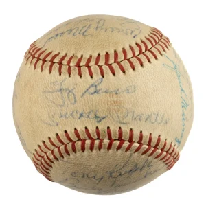 1961 Yankees World Series Champs Team Signed Baseball Mickey Mantle Maris JSA