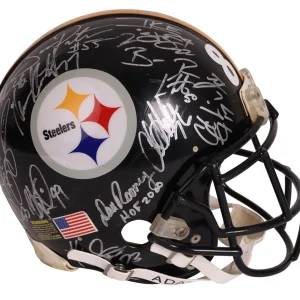 2005 Pittsburgh Steelers Super Bowl Champs Team Signed Game Used Helmet JSA COA