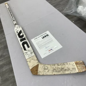 1990-91 Los Angeles Kings Team Signed Game Used Goalie Stick Wayne Gretzky PSA