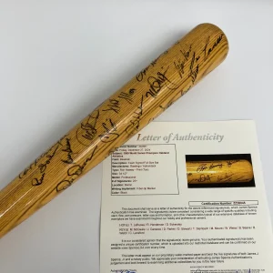 1989 Oakland A’s World Series Champs Team Signed Baseball Bat JSA COA