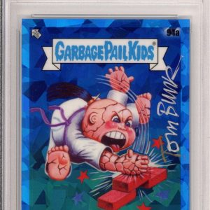 2021 Topps Garbage Pail Kids Sapphire Bruised Lee #94a PSA DNA SIGNED Tom Bunk