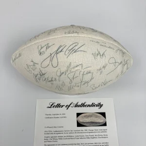 1985 Super Bowl Champs Chicago Bears Team Signed Football Walter Payton PSA DNA