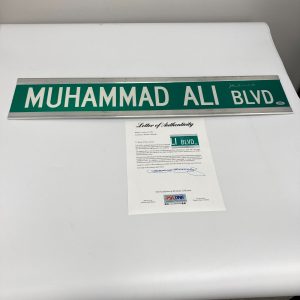 Muhammad Ali Signed 6x30 Muhammad Ali BLVD Street Sign PSA DNA COA
