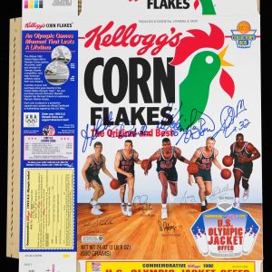 1992 Dream Team Olympics Team USA Signed Corn Flakes Box 5 Sigs JSA COA