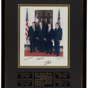 President Ronald Reagan Richard Nixon Gerald Ford Jimmy Carter Signed Photo BAS