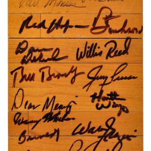 1972-73 New York Knicks NBA Champs Team Signed Game Used Floor Board PSA DNA COA