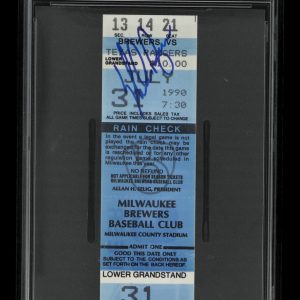 Nolan Ryan Signed 300th Win Full Ticket PSA 10 GEM MINT July 31, 1990