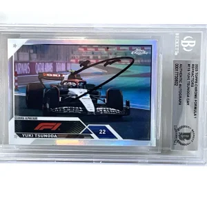 YUKI TSUNODA SIGNED 2023 TOPPS CHROME CARD F1 FORMULA BECKETT ENCAPS