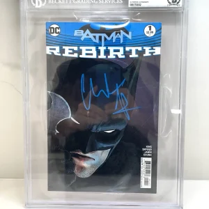 Christian Bale Hand Signed Batman Rebirth #1 Comic Book Beckett Encaps D
