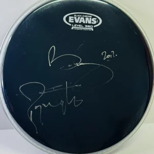 BRIAN MAY ROGER TAYLOR Signed Autograph 10" Evans Drumhead JSA COA QUEEN