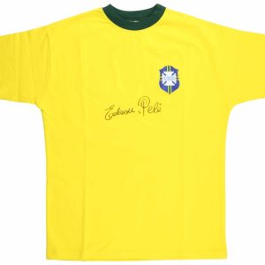 Pele Full Name "Edson" Signed CBD Brazil World Cup Jersey PSA DNA Graded 9 MINT