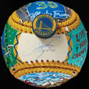 Stephen Curry Signed Charles Fazzino Hand Painted Pop Art Baseball Fanatics BAS