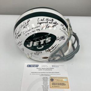 1969 New York Jets Super Bowl Champs Team Signed Authentic Game Helmet Steiner
