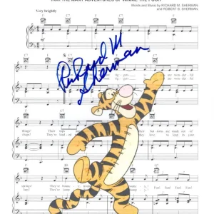 Richard M Sherman Signed Autograph Disney Tigger Custom Sheet Music 1/1 JSA COA