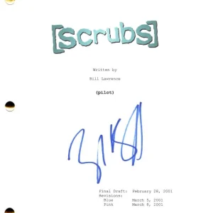Zach Braff Signed Autograph Scrubs Full Pilot Script Screenplay - JD John Dorian