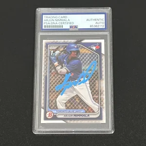 2024 Topps Chrome #BP-142 Arjun Nimmala Signed Card PSA Slabbed AUTO Blue Jays