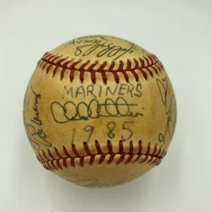 1985 Seattle Mariners Team Signed American League Baseball JSA COA