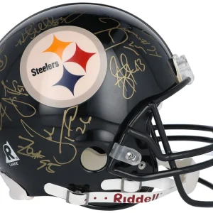 2005 Pittsburgh Steelers Super Bowl Champs Team Signed Game Helmet Beckett COA