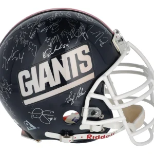 1986 New York Giants Super Bowl Champs Team Signed Full Size Helmet JSA COA