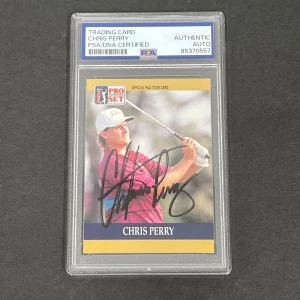 1990 PGA Tour Pro Set #63 Chris Perry Signed Card PSA/DNA Autographed Slabbed Go