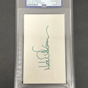Nick Offerman signed Index Card PSA/DNA slabbed AUTO Parks and Rec