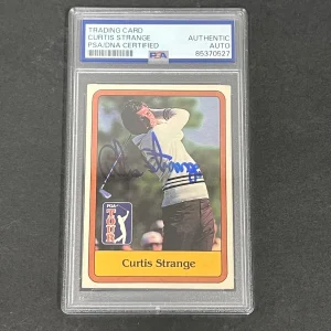 1981 Donruss PGA Tour #3 Curtis Strange Signed Card Auto PSA Slabbed Golf
