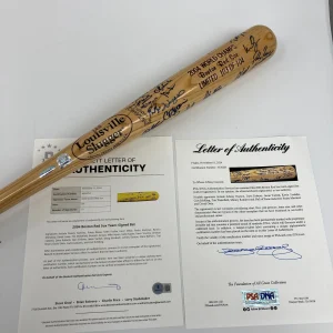 2004 Boston Red Sox World Series Champs Team Signed Baseball Bat PSA DNA Beckett