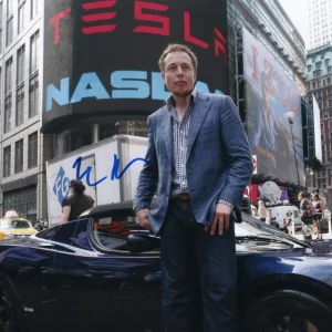 Elon Musk Signed Autograph 11x14 Photo - Tesla SpaceX Doge w/ JSA ACOA COA