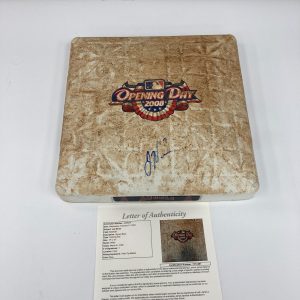Joe Mauer Signed Game Used 2008 Opening Day Base JSA COA