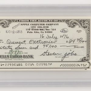 Steve Jobs Signed 1976 Apple Check PSA DNA Graded 10 GEM MINT