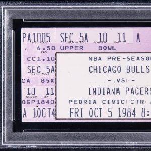 Michael Jordan NBA Debut First Game Original Ticket PSA Oct. 5, 1984