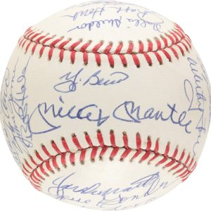 1961 New York Yankees World Series Champs Team Signed Baseball Mickey Mantle PSA