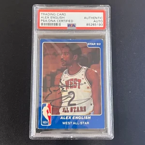 1983 The Star #15 Alex English Signed Card AUTO PSA Slabbed West All Star