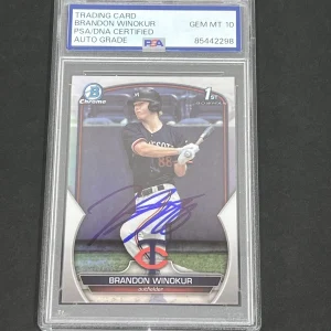 2023 Topps Chrome First Bowman #BDC-69 Brandon Winokur signed Card PSA Auto 10