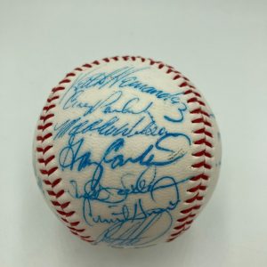 1985 - 1986 New York Mets Team Signed Baseball 28 Sigs With Gary Carter
