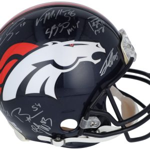 2015 Denver Broncos Super Bowl 50 Champs Team Signed Game Helmet JSA COA