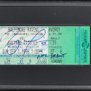 Ray Lewis Signed NFL Debut Full Ticket PSA DNA Auto 10 GEM MINT